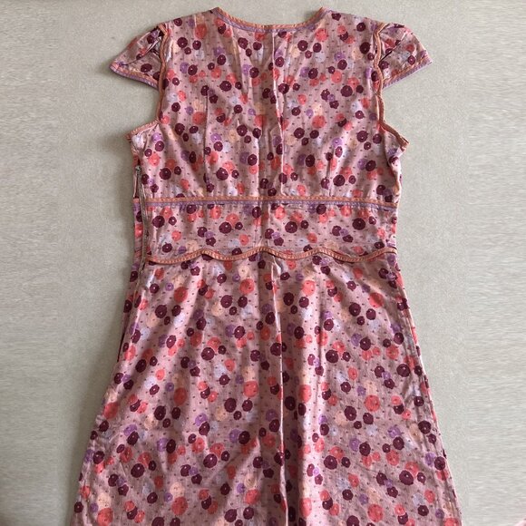 Vintage Y2K Marc Jacobs Floral Contract Trim Cap Sleeve Dress ASO Lizzie McGuire - Picture 5 of 8